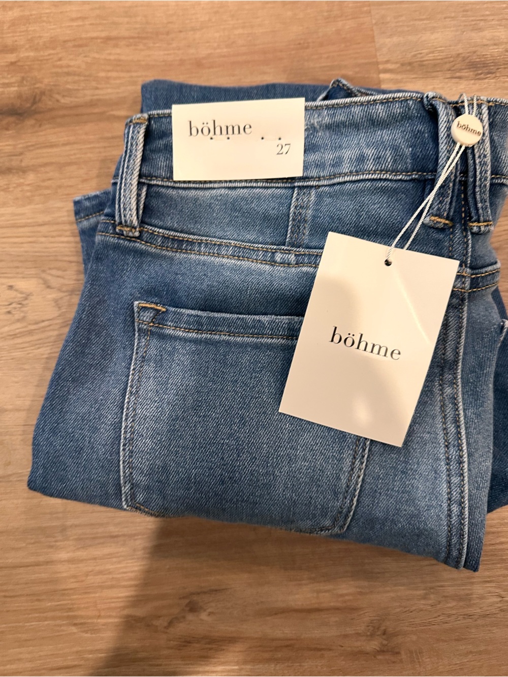 böhme Classic Straight Leg Jeans in Mid Blue Wash